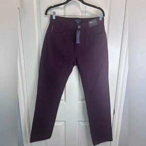 “Tommy Hilfiger” NWT Men’s Burgundy THFLEX Straight Leg Pants Size 30/30